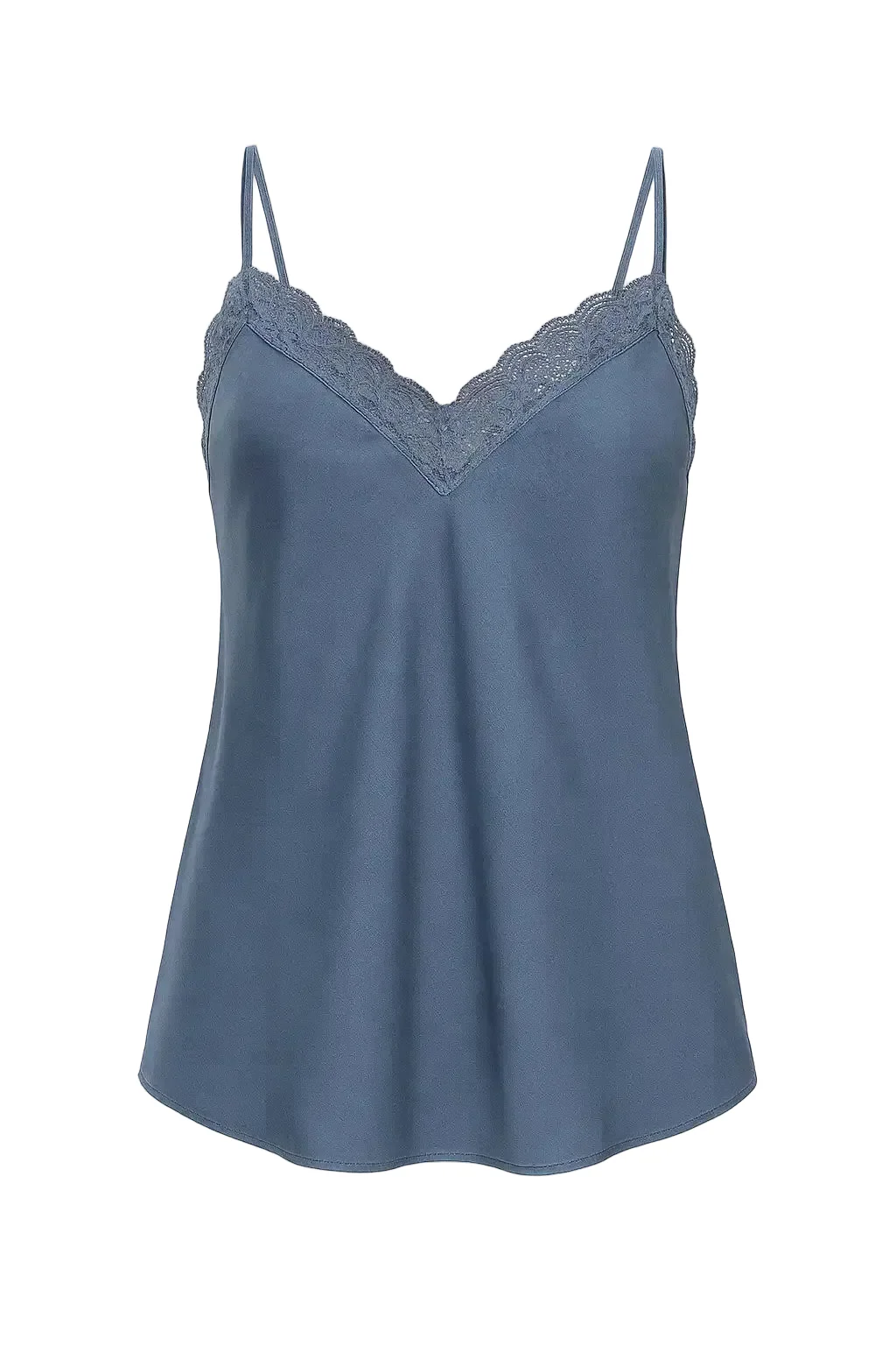 Top scollo a V con inserti in pizzo a tono