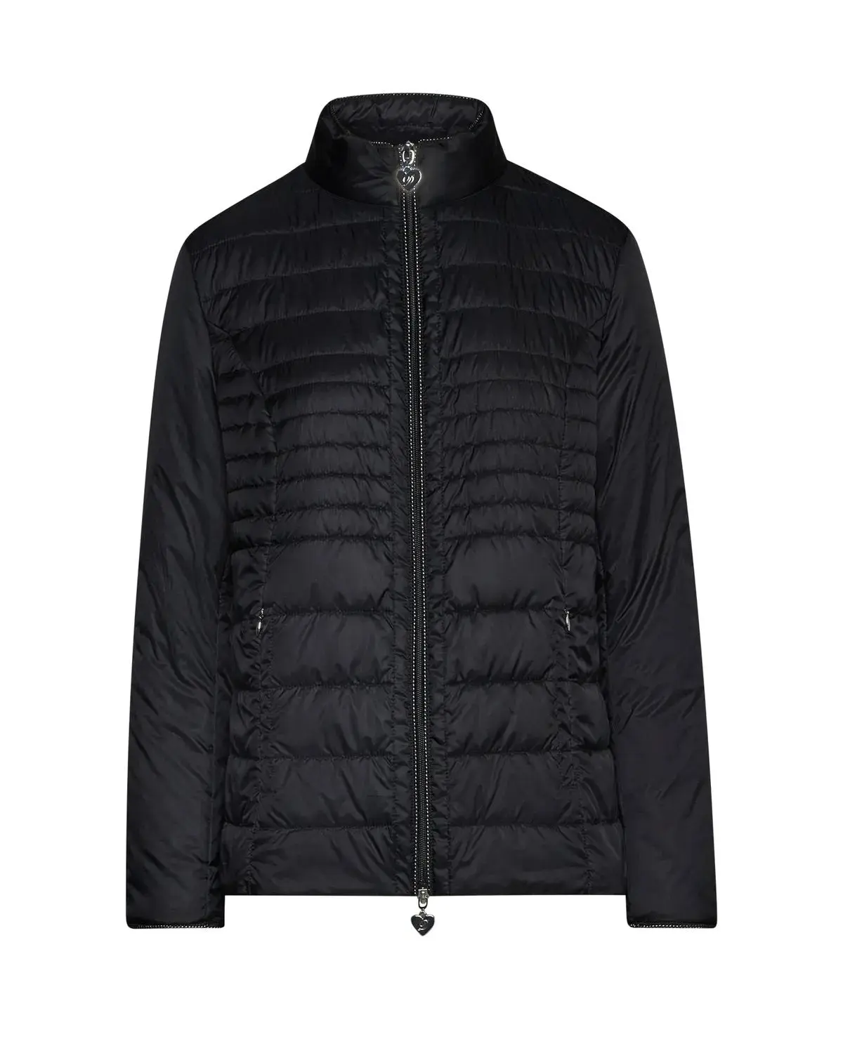 Easy jacket con zip e piping NERO