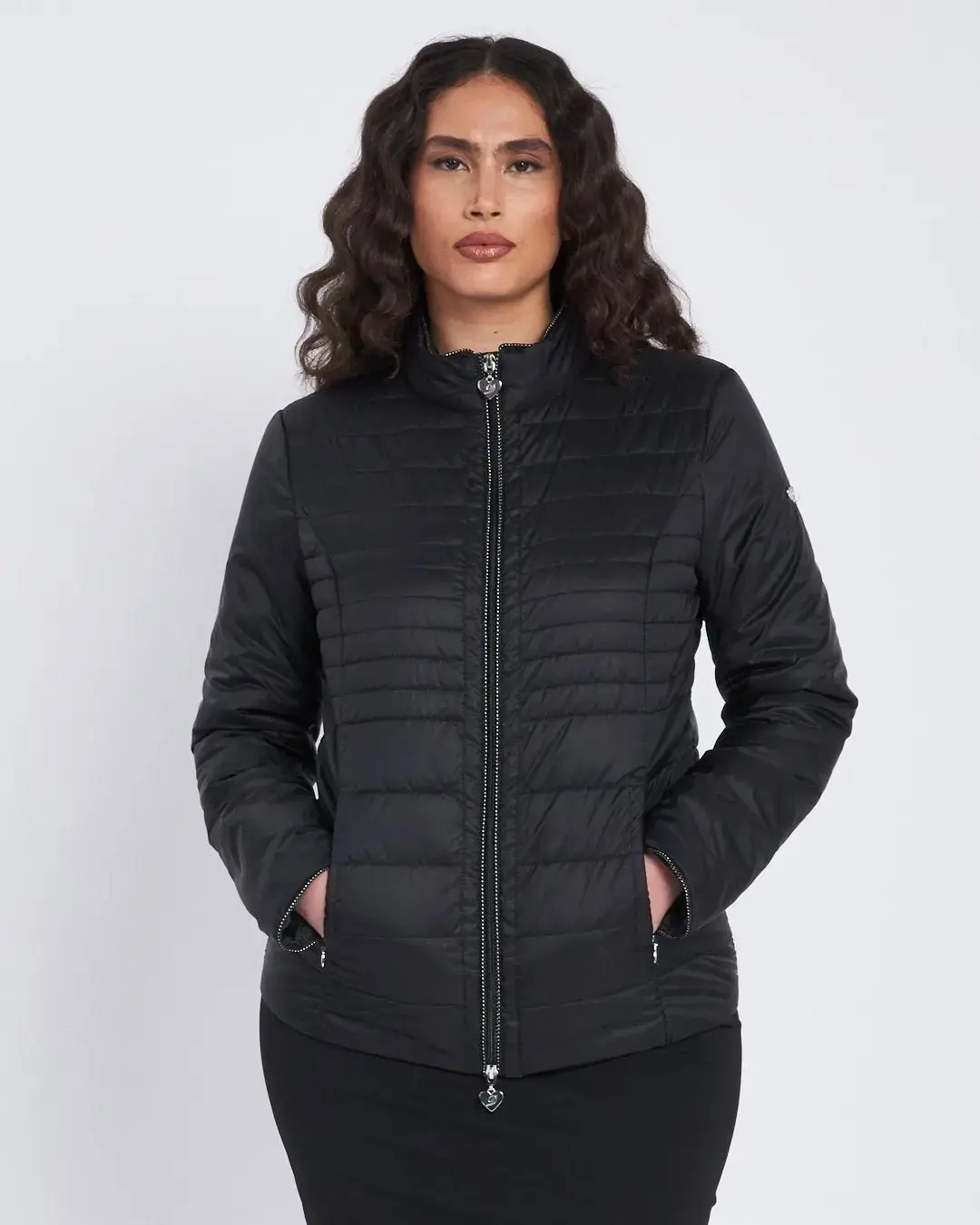 Easy jacket con zip e piping NERO - Image 2