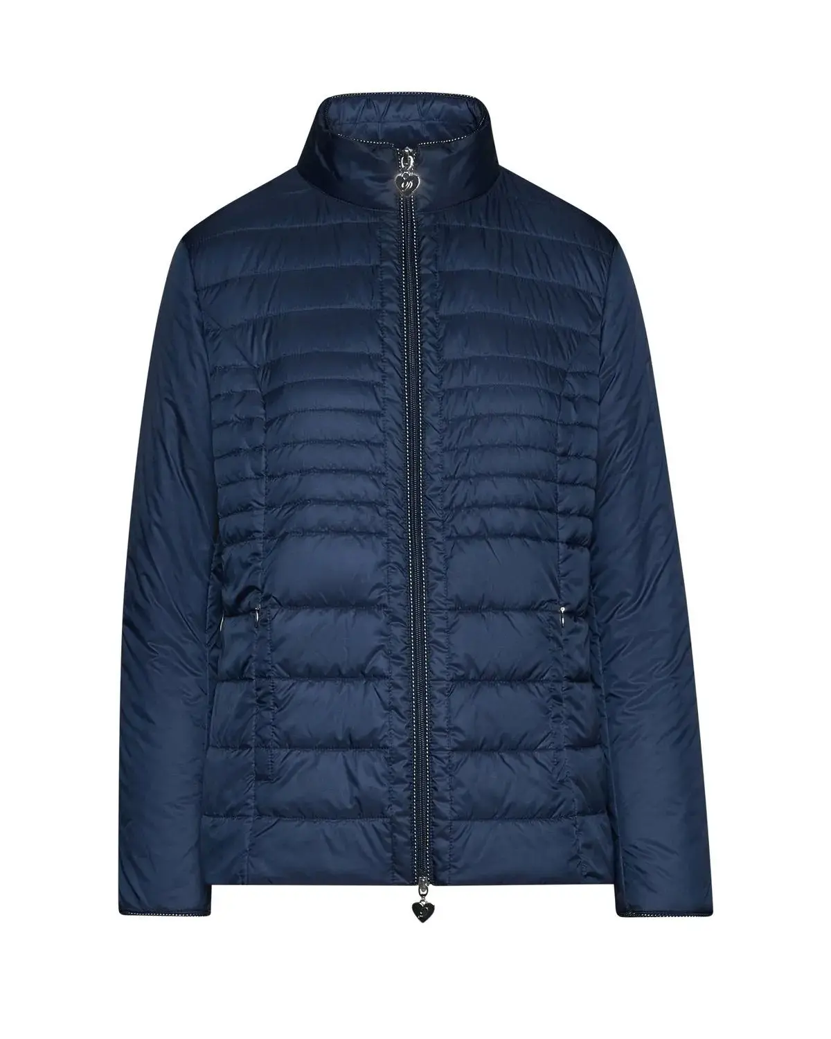 Easy jacket con zip e piping BLU