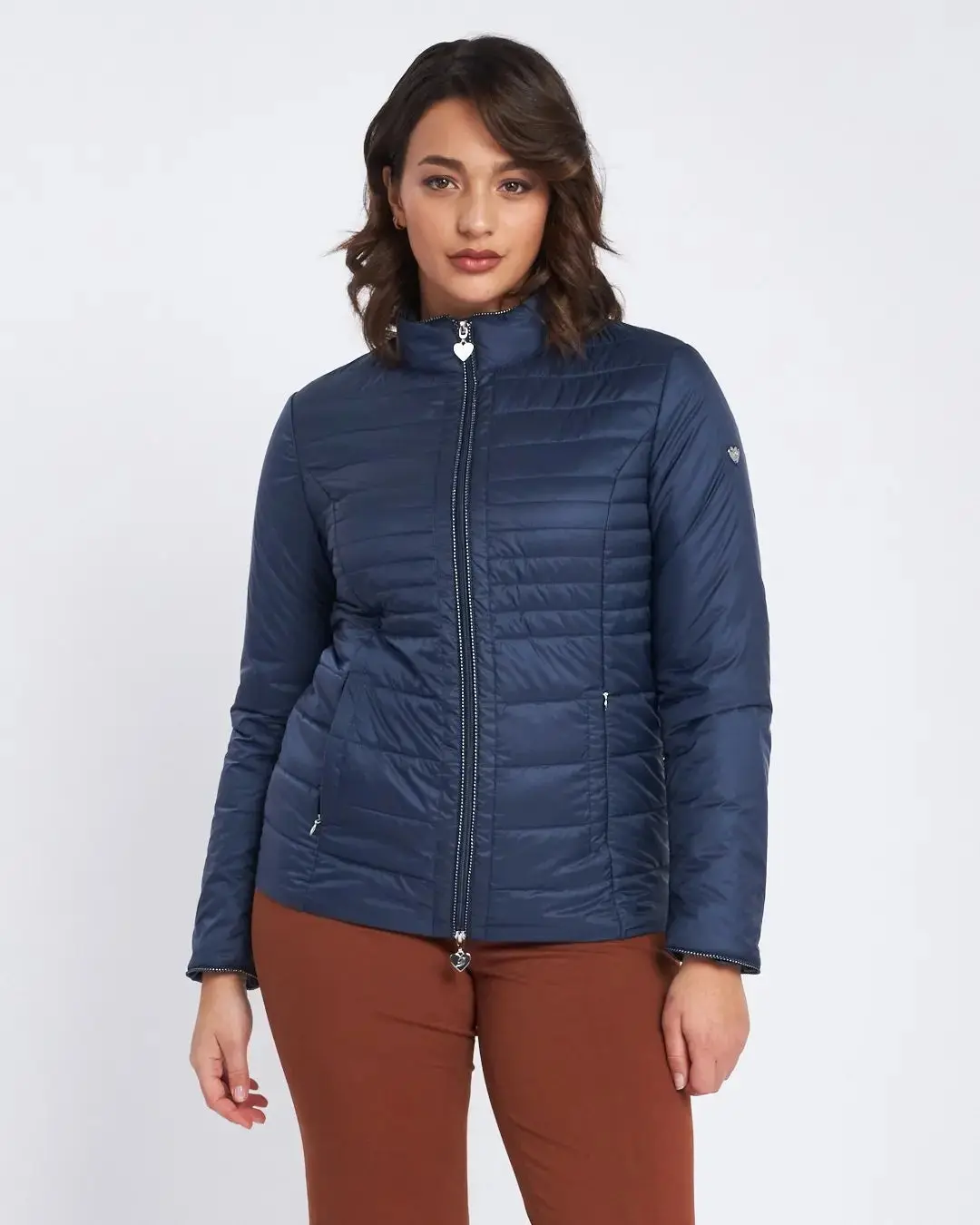 Easy jacket con zip e piping BLU - Image 2