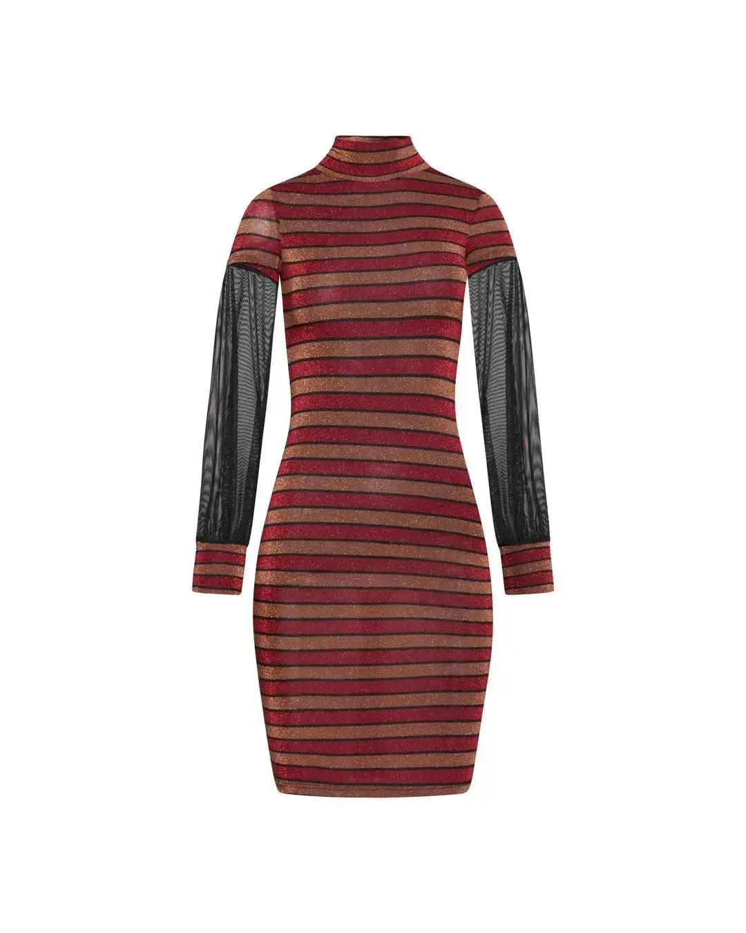 Abito lupetto tulle INDIA-TABACCO