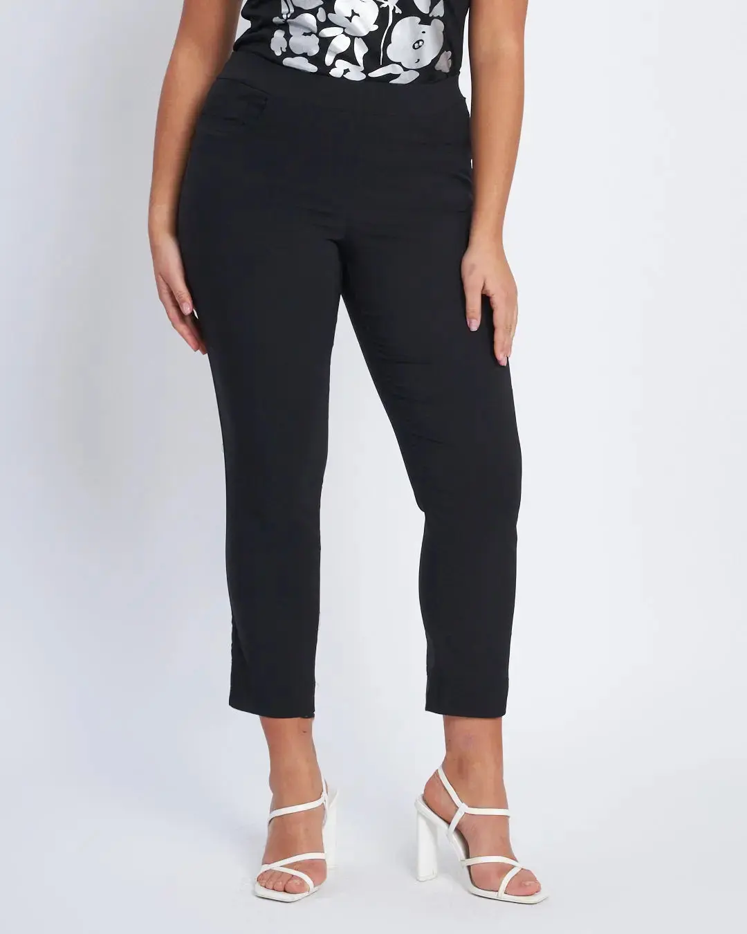 Pantalone pinocchietto con ricamo NERO - Image 2