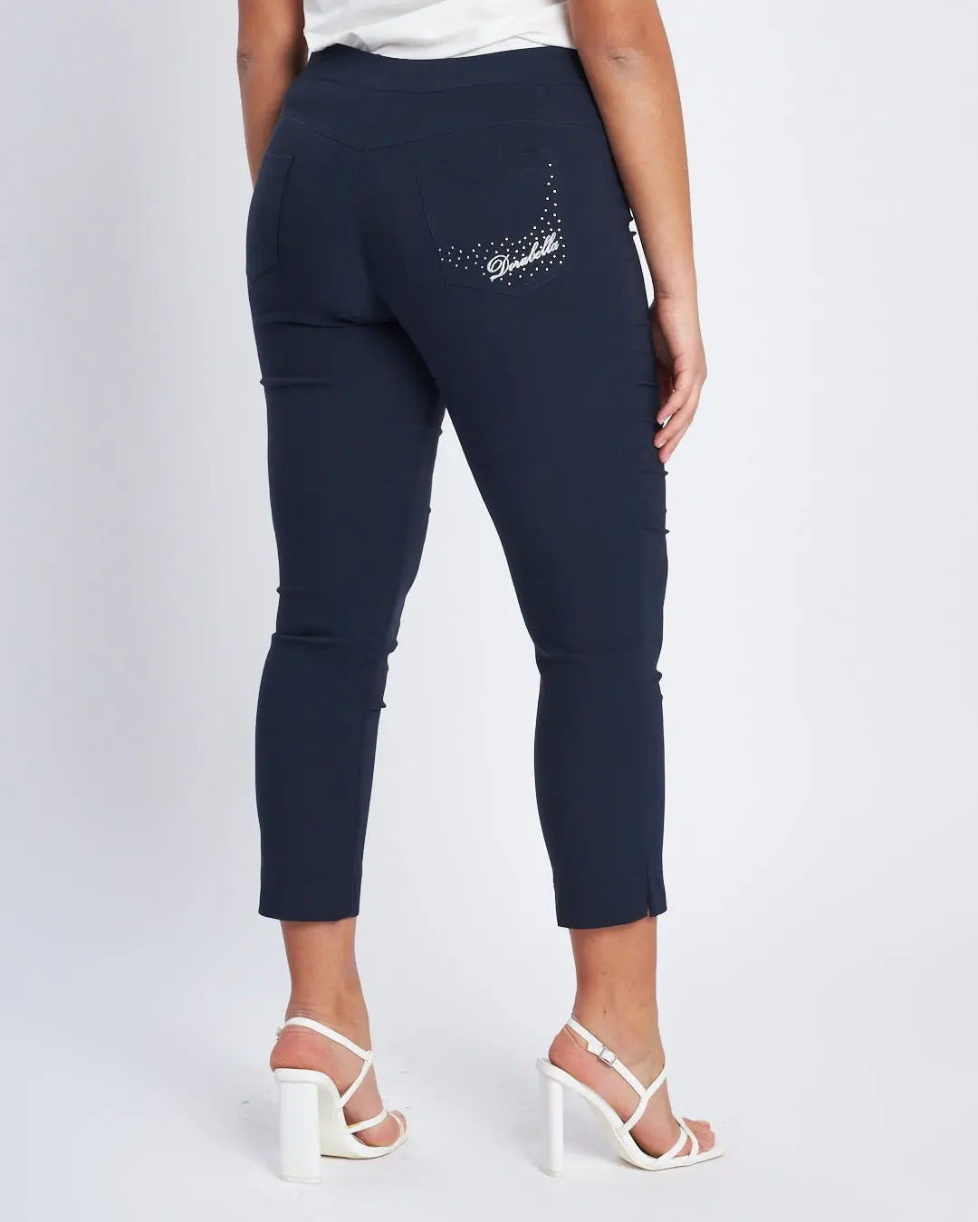 Pantalone pinochhietto con ricamo BLU - Image 5