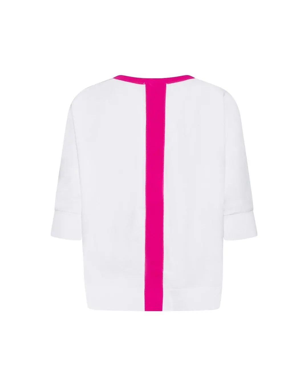 Maglia scollo a V bicolore BIANCO - Image 2