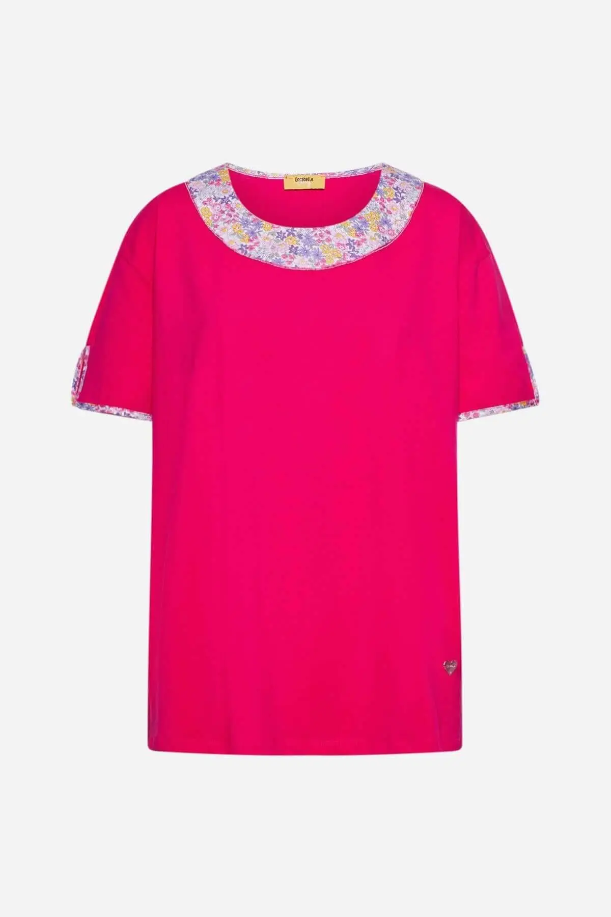 Maglia con scollo a fiori MAGENTA