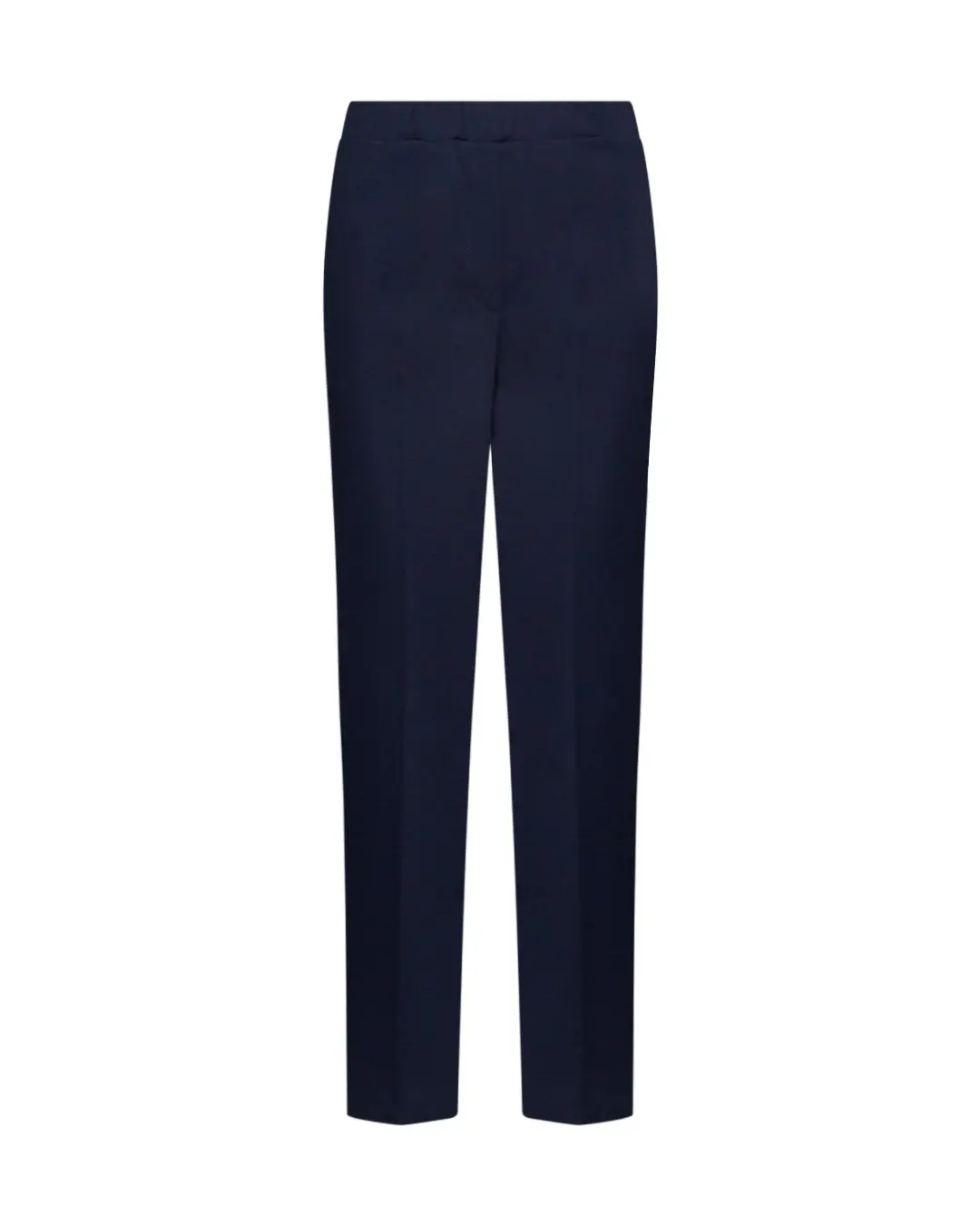 Pantaloni slim fit con vita elastica e dettaglio frontale di piega di stiro BLU - Image 2