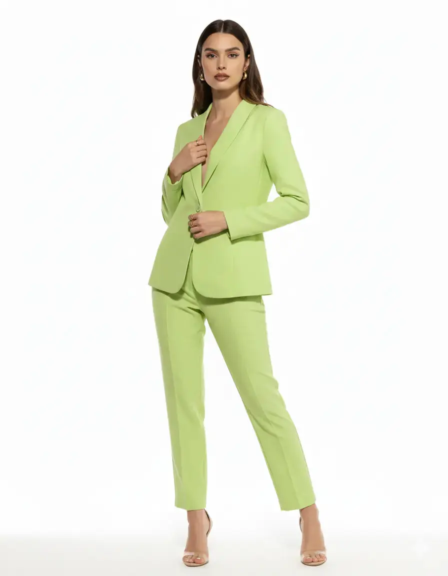 Blazer monopetto a manica lunga in cady elasticizzato tinta unita - Image 5