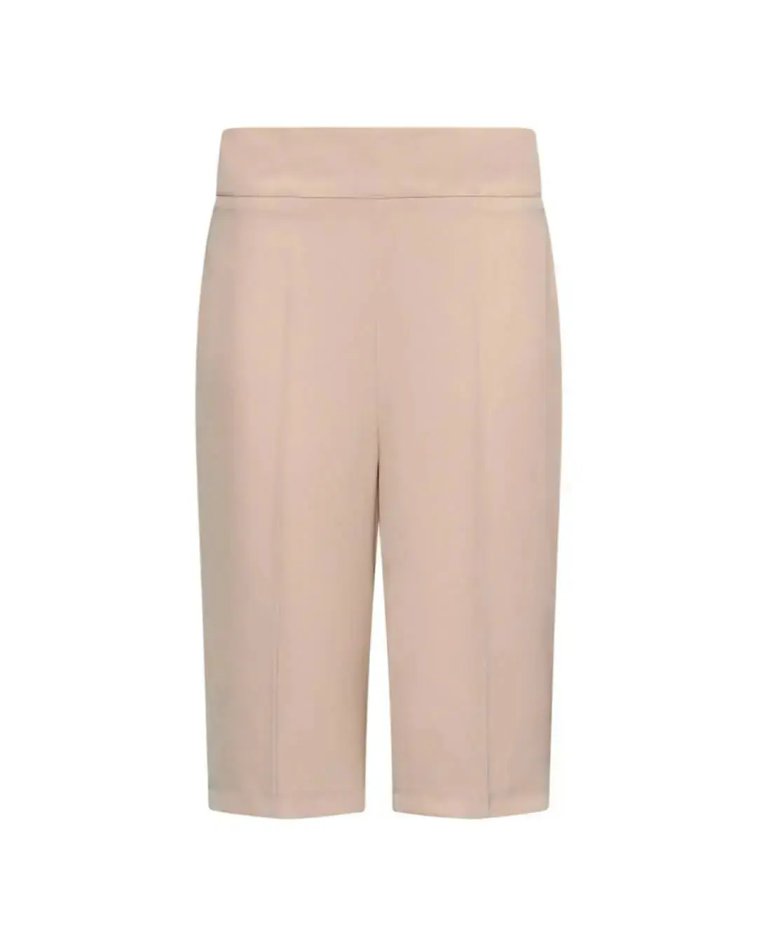 Bermuda in cady elasticizzato tinta unita con chiusura zip laterale