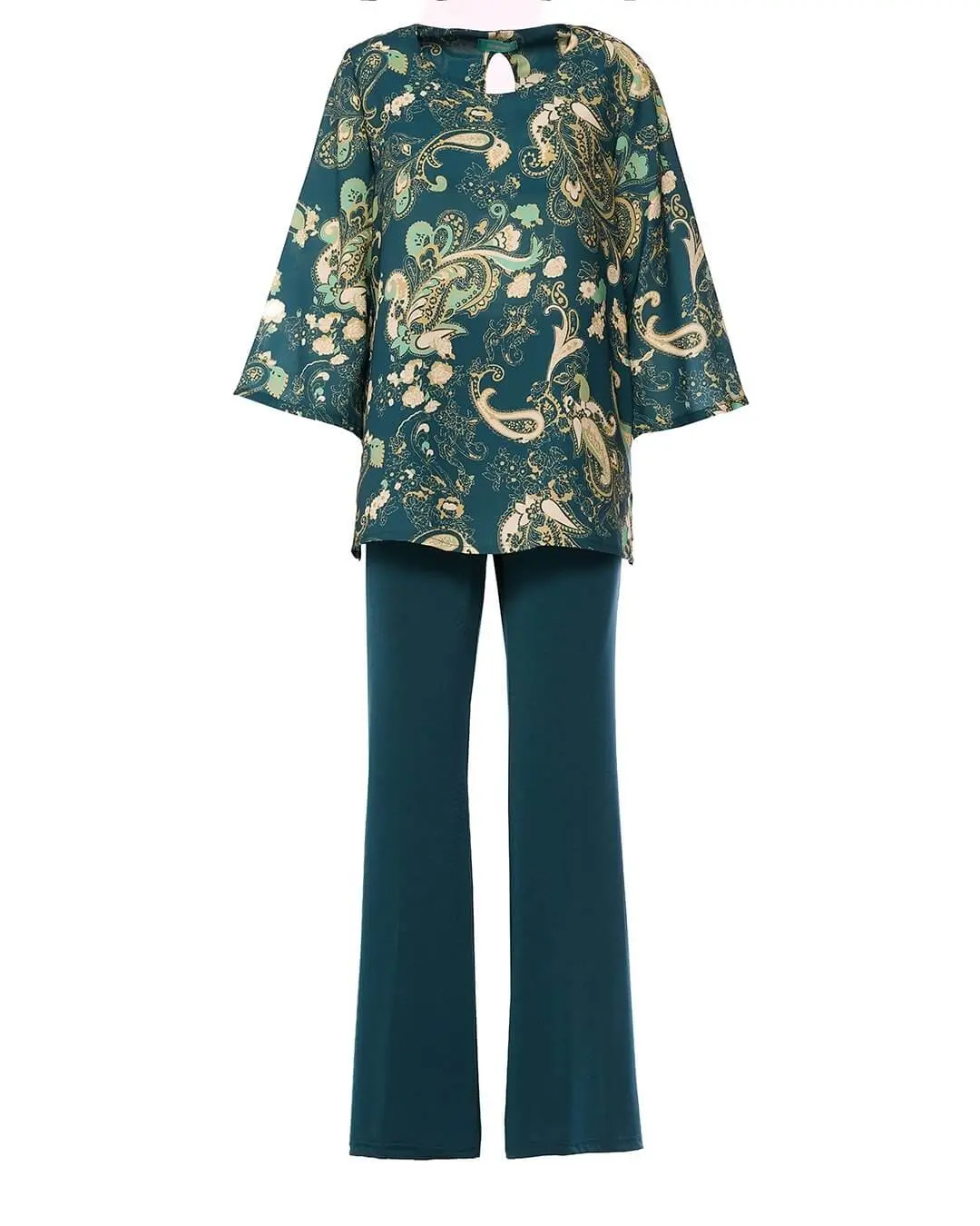 Completo con blusa blusa fantasia e pantalone in unito OTTANIO - Image 6