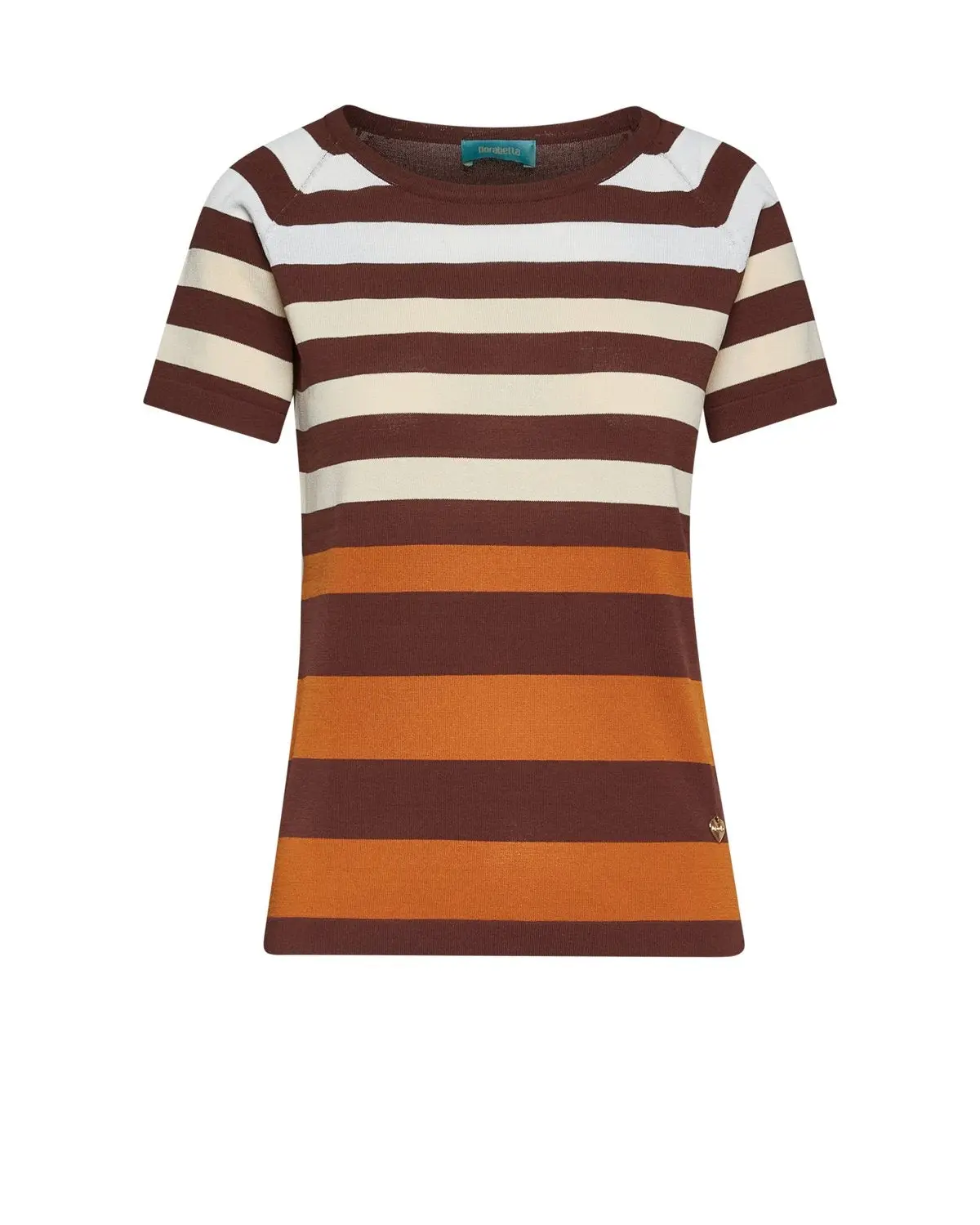 Maglia a righe con mezze maniche raglan CACAO