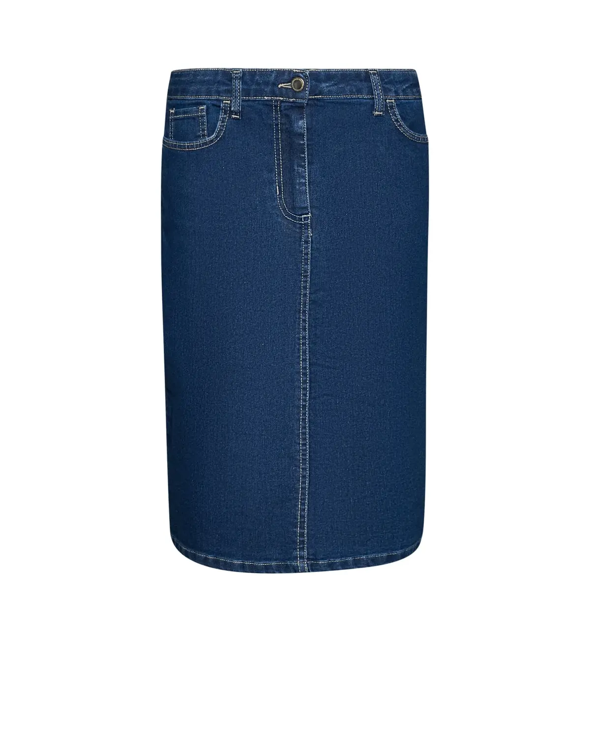 Gonna in denim con spacco posteriore DENIM - Image 3