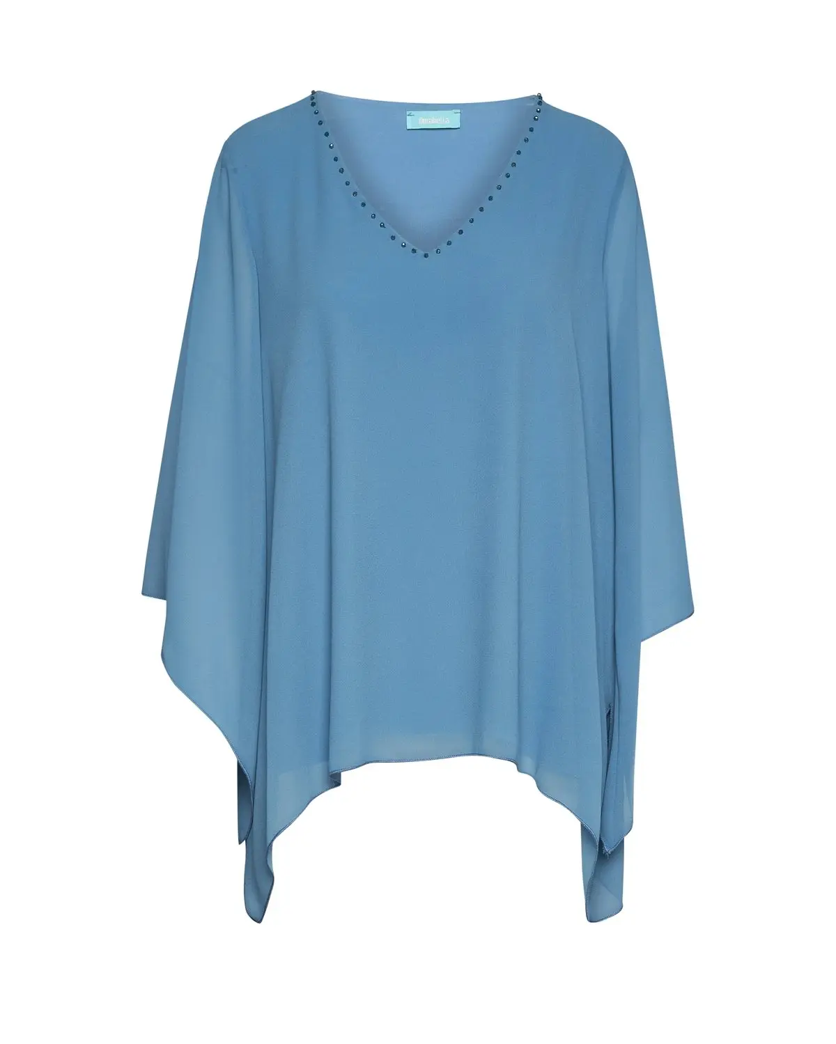 Blusa kimono con scollo a V e applicazioni POLVERE - Image 2