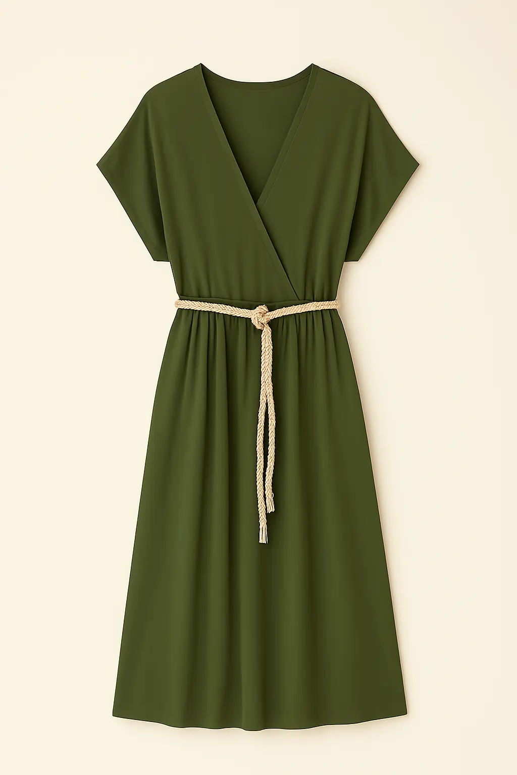 Abito kimono con scollo a V e cintura - Image 3