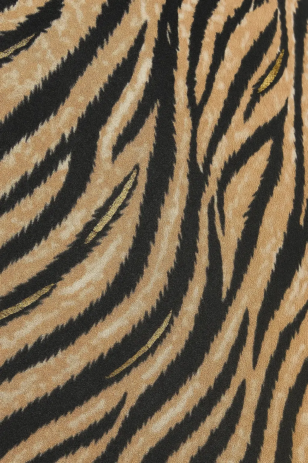 Abito lungo a fantasia lurex con passamaneria, laccetti e nappine allo scollo - Image 2