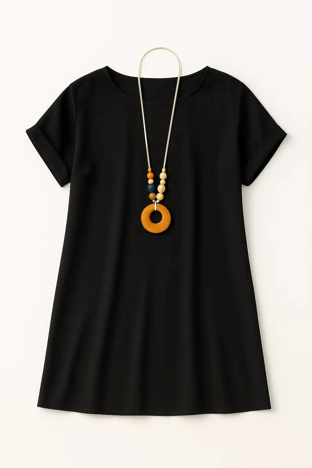Abito mezza manica con collana accessorio - Image 6