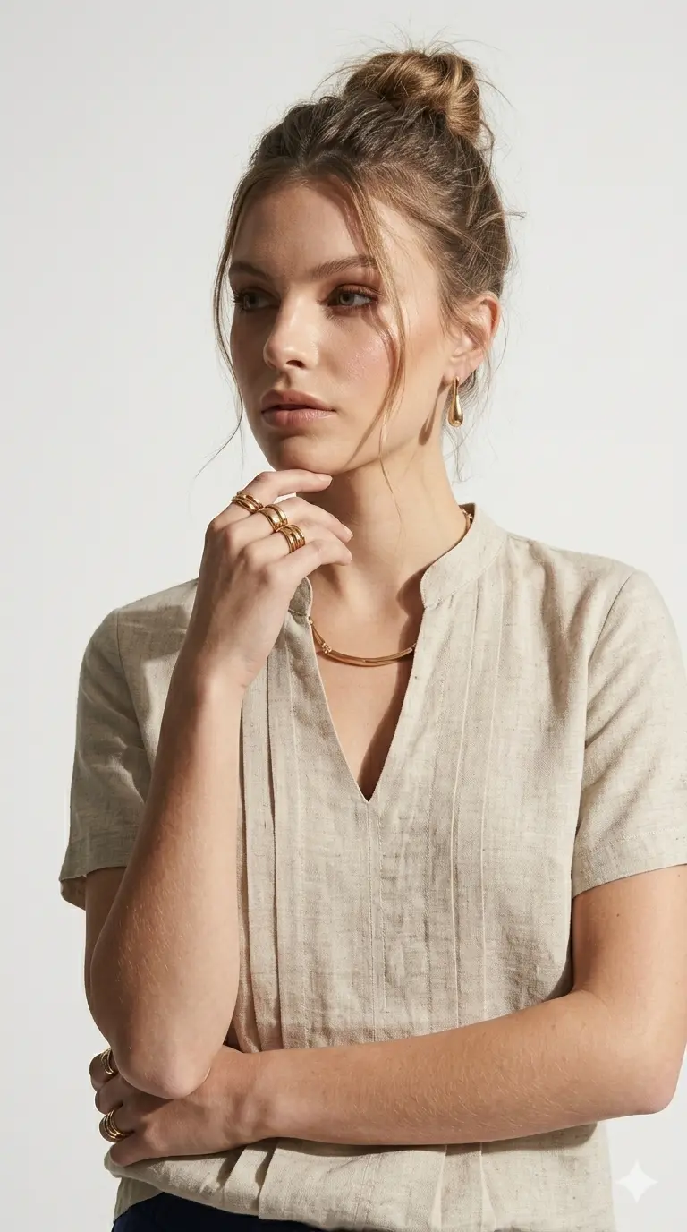 Blusa bi-materiale - Image 4