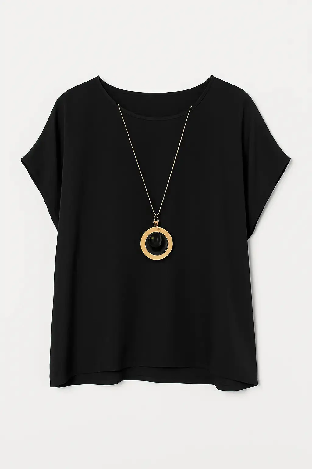 Blusa con fondo sorriso e collana accessorio - Image 6