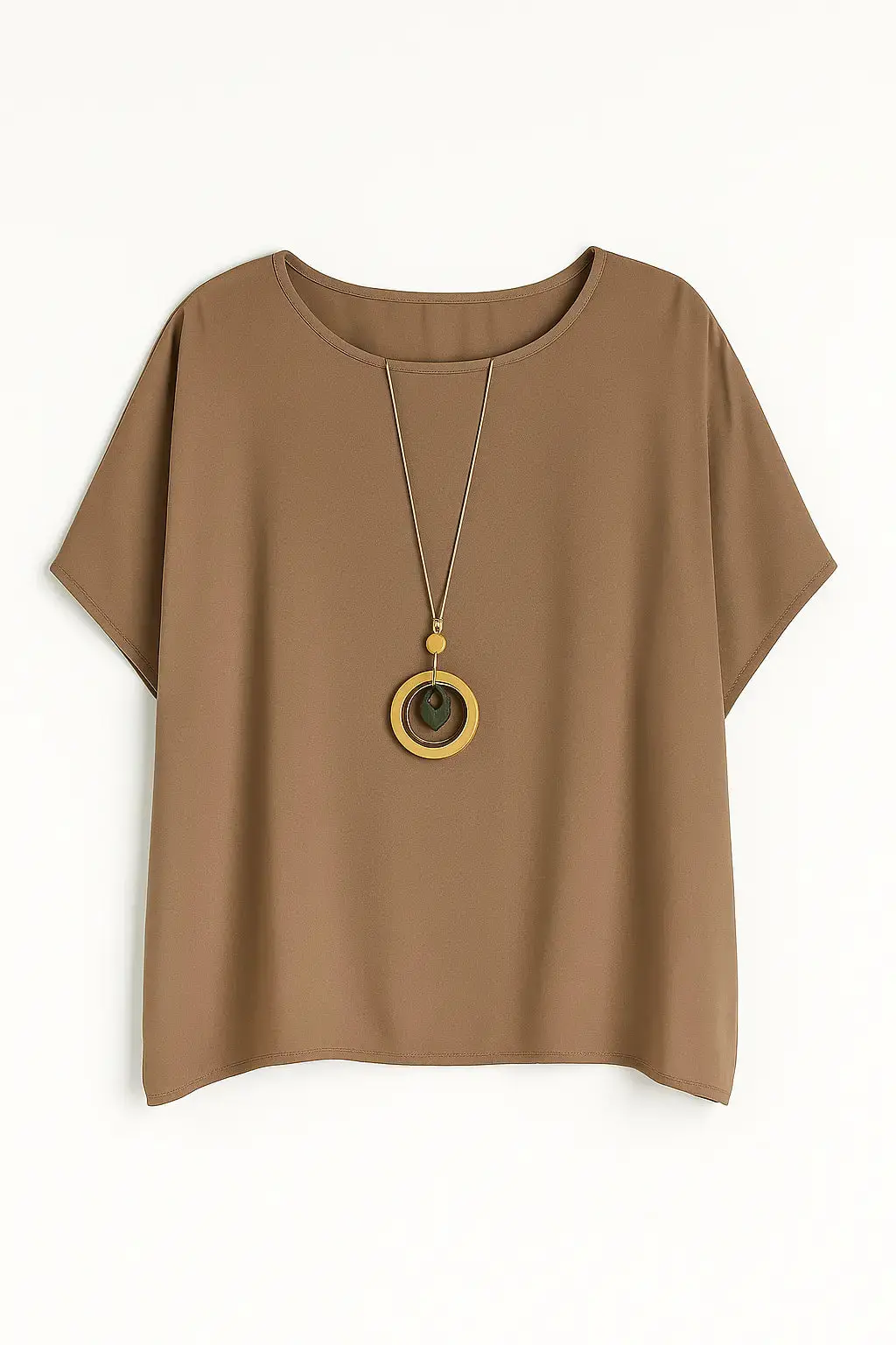 Blusa con fondo sorriso e collana accessorio - Image 7
