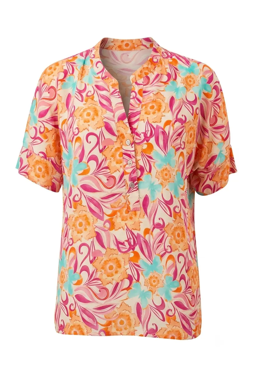 Blusa mezza manica con collo coreana