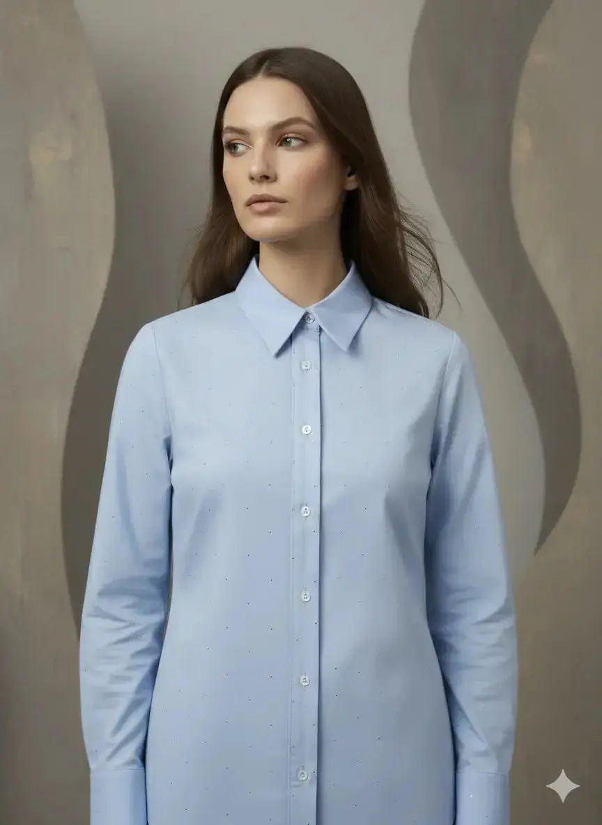Camicia Oxford con strass - Image 3
