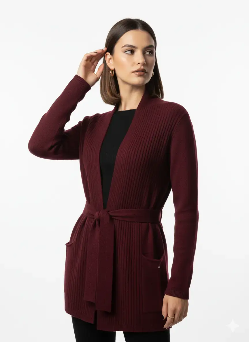 Cardigan con cintura - Image 2