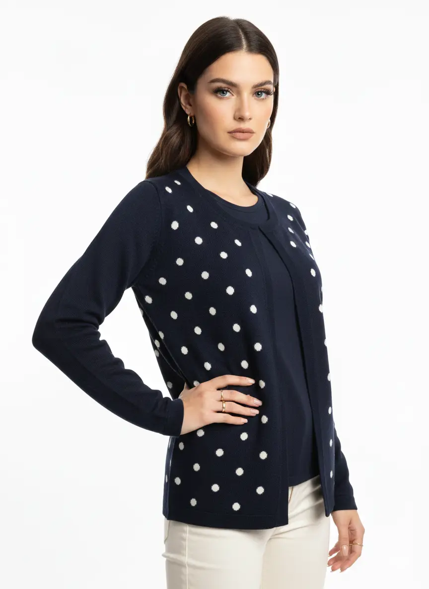 Finto twin set a pois - Image 2
