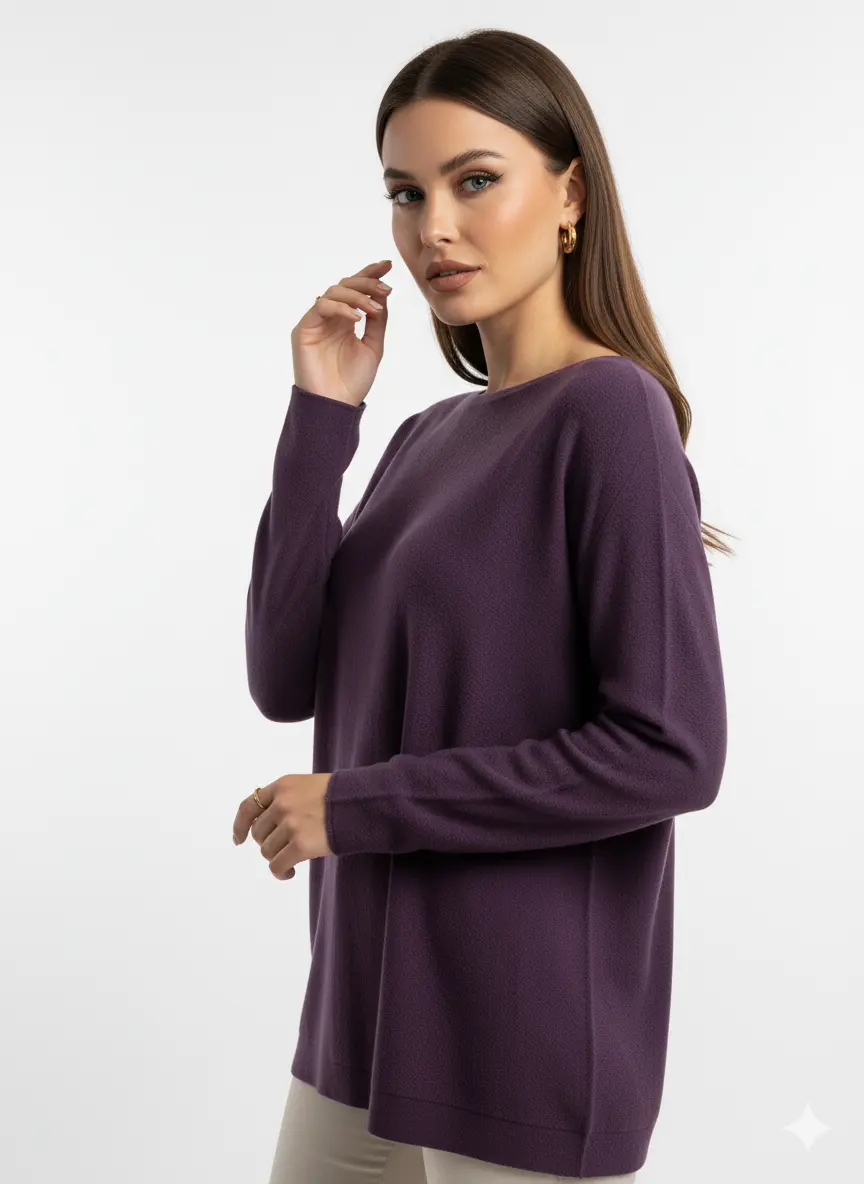 Maglia a scatola in tinta unita - Image 4
