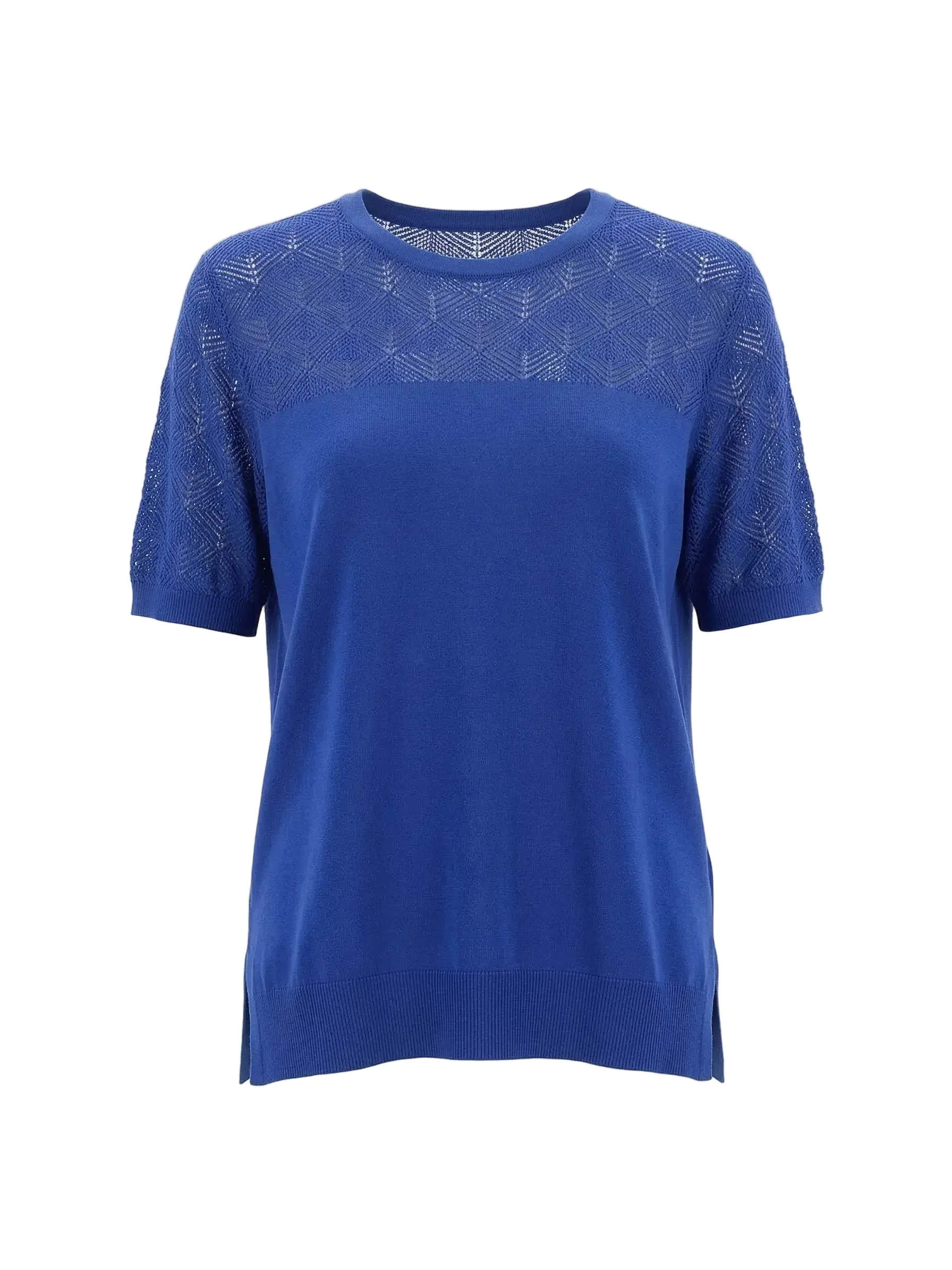 Maglia con girocollo traforato