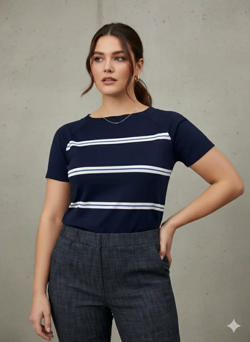Maglia girocollo a righe - Image 4