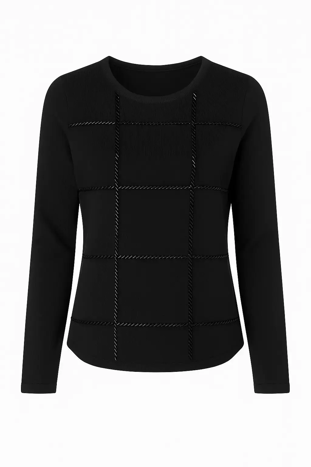 Maglia girocollo con applicazioni