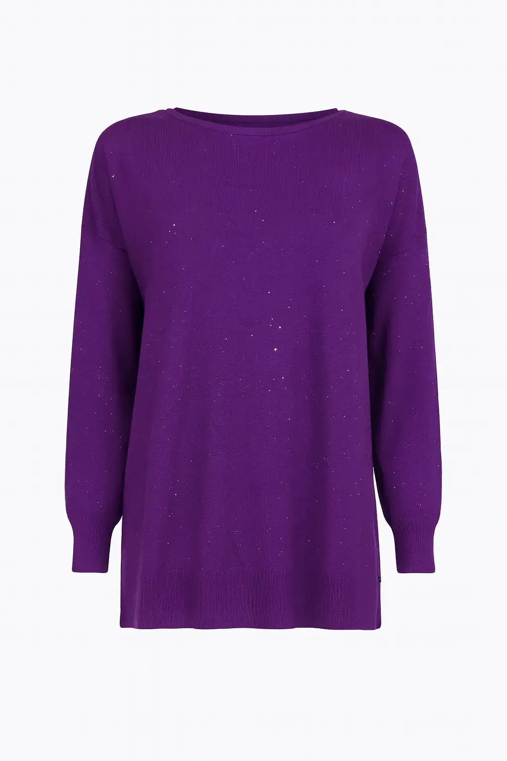 Maglia girocollo con micro paillettes